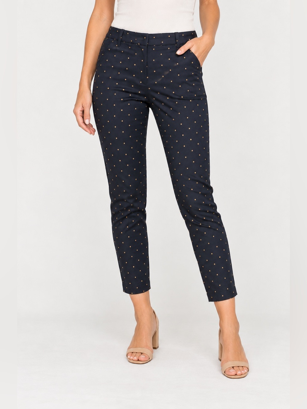 Old Navy NWT 8 Long Black Gold Foil Polka Dot Pixie Pant